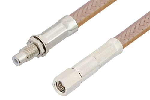 SMC Plug to SMC Jack Bulkhead Cable 36 Inch Length Using RG400 Coax