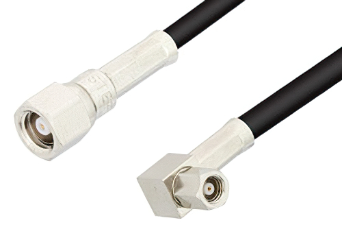 SMC Plug to SMC Plug Right Angle Cable 60 Inch Length Using PE-B100 Coax
