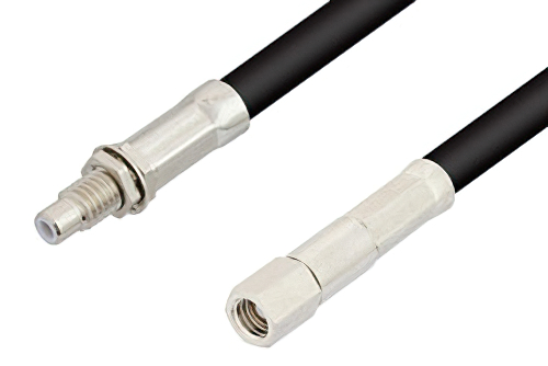 SMC Plug to SMC Jack Bulkhead Cable 12 Inch Length Using RG58 Coax