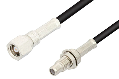 SMC Plug to SMC Jack Bulkhead Cable Using PE-B100 Coax