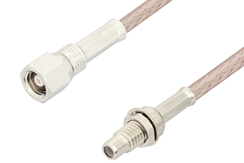 SMC Plug to SMC Jack Bulkhead Cable 12 Inch Length Using RG316-DS Coax