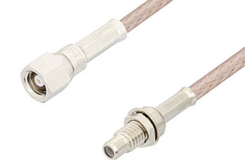 SMC Plug to SMC Jack Bulkhead Cable Using RG316-DS Coax, RoHS
