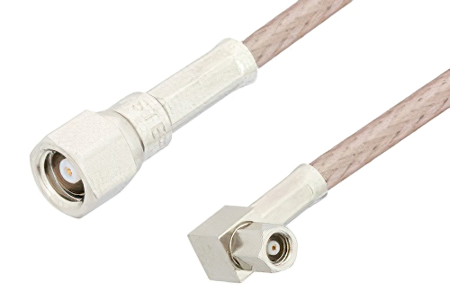 SMC Plug to SMC Plug Right Angle Cable 12 Inch Length Using RG316-DS Coax