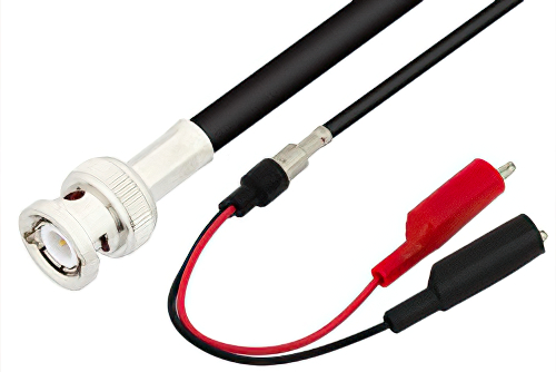 BNC Male to Alligator Clip Cable Using 93 Ohm RG62 Coax
