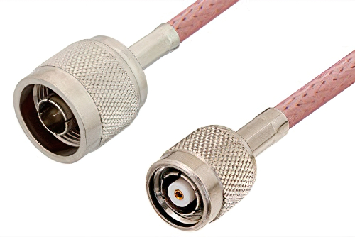N Male to Reverse Polarity TNC Male Cable Using RG142 Coax, RoHS