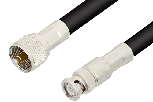 UHF Male to BNC Male Cable 48 Inch Length Using PE-B405 Coax