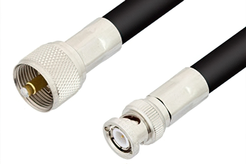 UHF Male to BNC Male Cable 60 Inch Length Using RG213 Coax, RoHS