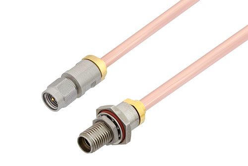 3.5mm Male to 3.5mm Female Bulkhead Cable Using RG402 Coax