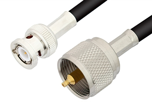 UHF Male to BNC Male Cable Using 93 Ohm RG62 Coax