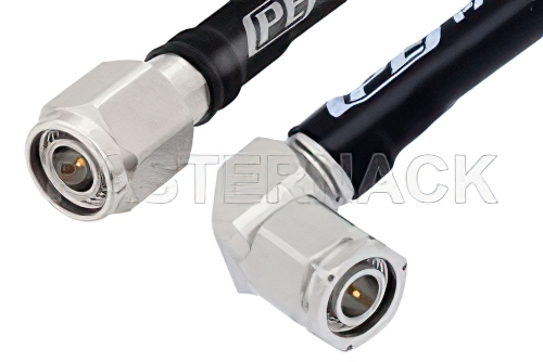 TNC Male to TNC Male Right Angle Low Loss Test Cable 50 CM Length Using PE-P142LL Coax with HeatShrink, LF Solder, RoHS