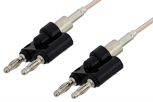 Banana Plug to Banana Plug Cable 48 Inch Length Using RG316-DS Coax