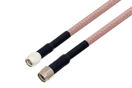 Reverse Polarity SMA Plug to SMA Male Cable Using RG142 Coax with HeatShrink