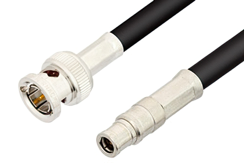 75 Ohm Mini SMB Plug to 75 Ohm BNC Male Cable 24 Inch Length Using 75 Ohm RG59 Coax