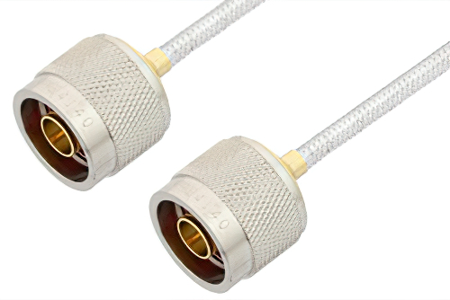 N Male to N Male Cable 12 Inch Length Using PE-SR402FL Coax, RoHS
