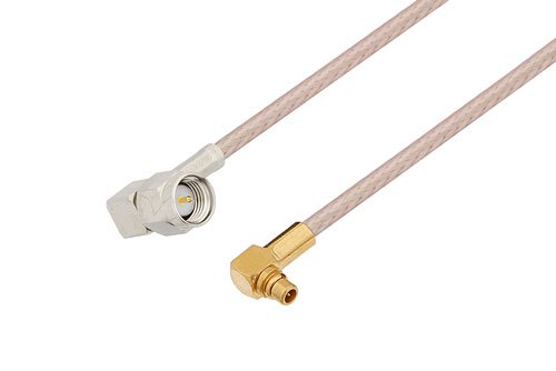SMA Male Right Angle to MMCX Plug Right Angle Cable Using RG316 Coax, RoHS