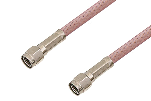 Reverse Polarity SMA Male to Reverse Polarity SMA Male Cable 48 Inch Length Using RG142 Coax, LF Solder, RoHS