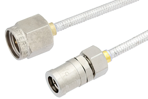 SMA Male to SMB Plug Cable 12 Inch Length Using PE-SR405FL Coax
