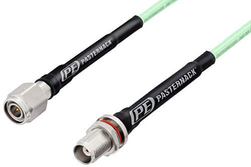 TNC Male to TNC Female Bulkhead Low Loss Test Cable 150 CM Length Using PE-P142LL Coax, RoHS