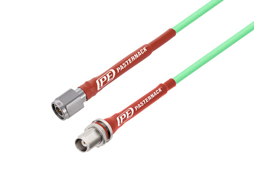 TNC Male to TNC Female Bulkhead Low Loss Cable Using PE-P142LL Coax with HeatShrink