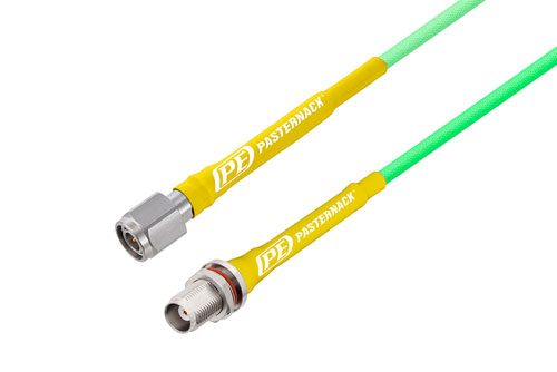 TNC Male to TNC Female Bulkhead Low Loss Cable Using PE-P142LL Coax with HeatShrink