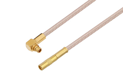 MMCX Plug Right Angle to MMCX Jack Cable 36 Inch Length Using RG316 Coax