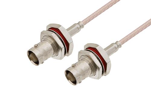 BNC Female Bulkhead to BNC Female Bulkhead Cable Using RG316 Coax, LF Solder