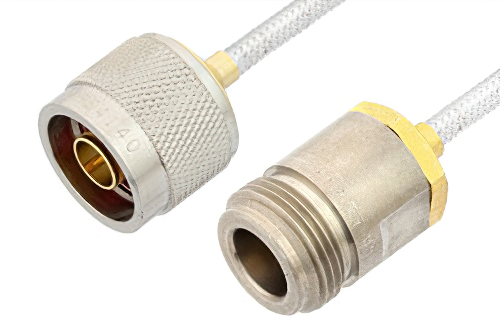 N Male to N Female Cable 24 Inch Length Using PE-SR402FL Coax