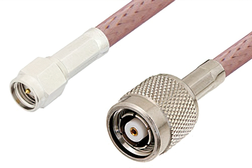 SMA Male to Reverse Polarity TNC Male Cable 12 Inch Length Using RG142 Coax