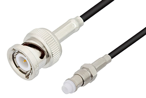 FME Jack to BNC Male Cable 72 Inch Length Using RG174 Coax, RoHS