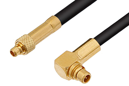 MMCX Plug to MMCX Plug Right Angle Cable Using RG174 Coax