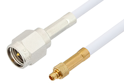 SMA Male to MMCX Plug Cable 60 Inch Length Using RG188 Coax, RoHS