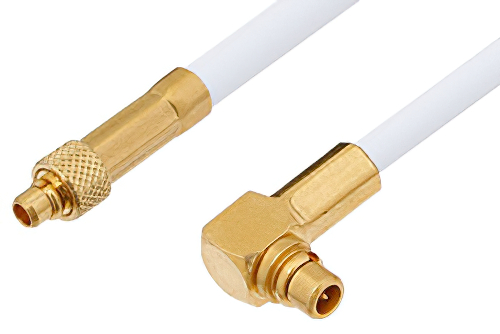 MMCX Plug to MMCX Plug Right Angle Cable Using RG188 Coax, RoHS