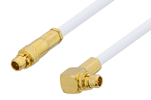MMCX Plug to MMCX Plug Right Angle Cable Using RG196 Coax, RoHS