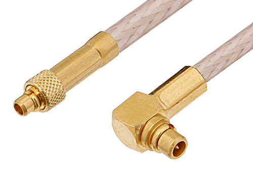 MMCX Plug to MMCX Plug Right Angle Cable 60 Inch Length Using RG316 Coax