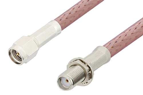 SMA Male to SMA Female Bulkhead Cable 72 Inch Length Using RG142 Coax
