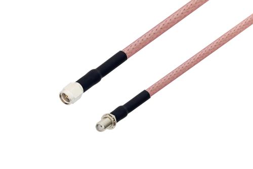 SMA Male to SMA Female Bulkhead Cable Using RG142 Coax with HeatShrink