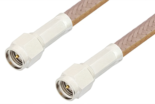 SMA Male to SMA Male Cable 12 Inch Length Using RG400 Coax, RoHS