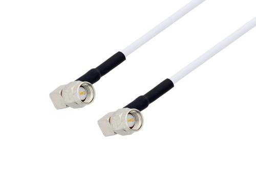 SMA Male Right Angle to SMA Male Right Angle Cable Using RG188 Coax with HeatShrink