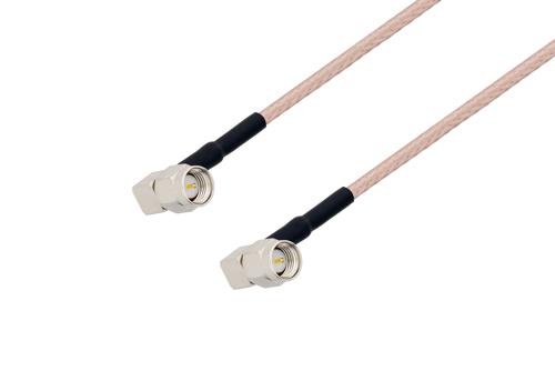 SMA Male Right Angle to SMA Male Right Angle Cable Using RG316 Coax with HeatShrink and 90 Deg. Clock