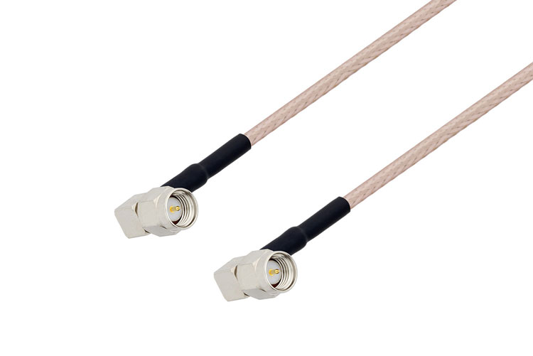 SMA Male Right Angle to SMA Male Right Angle Cable 72 Inch Length Using RG316 Coax with HeatShrink, LF Solder