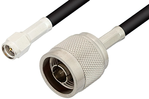 SMA Male to N Male Cable 12 Inch Length Using RG223 Coax