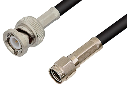 Reverse Polarity SMA Male to BNC Male Cable 72 Inch Length Using RG58 Coax