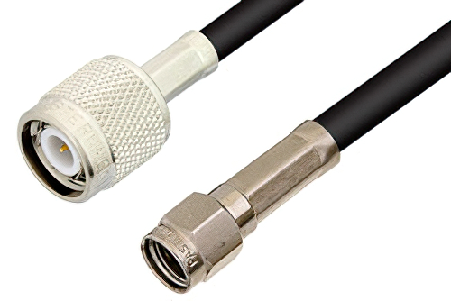 Reverse Polarity SMA Male to TNC Male Cable Using RG58 Coax, RoHS
