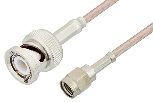 Reverse Polarity SMA Male to BNC Male Cable 72 Inch Length Using RG316 Coax