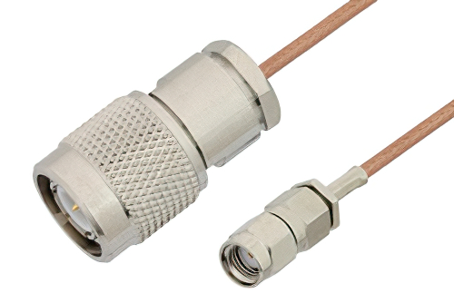 Reverse Polarity SMA Male to TNC Male Cable 60 Inch Length Using RG178 Coax