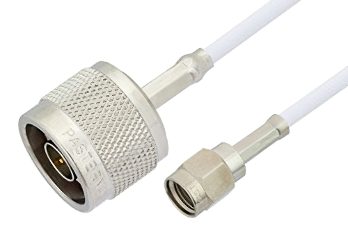 Reverse Polarity SMA Male to N Male Cable 72 Inch Length Using RG188 Coax