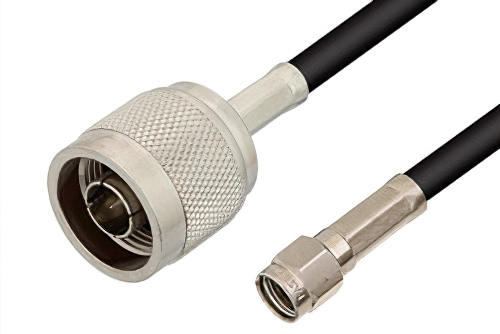Reverse Polarity SMA Male to N Male Cable 12 Inch Length Using RG223 Coax