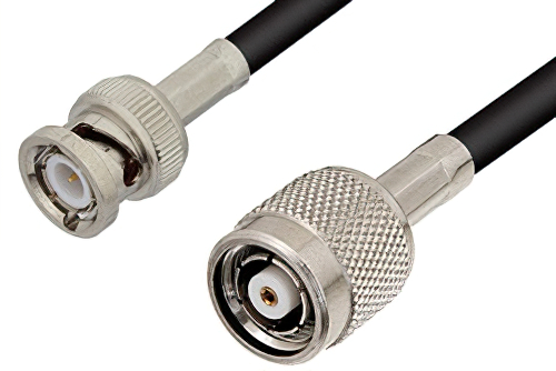 Reverse Polarity TNC Male to BNC Male Cable 60 Inch Length Using RG58 Coax