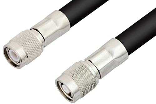 TNC Male to Reverse Polarity TNC Male Cable 12 Inch Length Using RG214 Coax