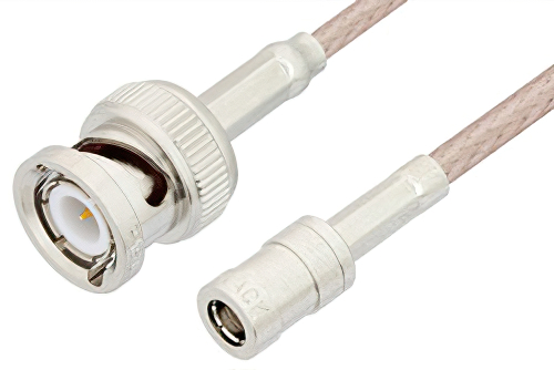 SMB Plug to BNC Male Cable 36 Inch Length Using RG316-DS Coax, RoHS
